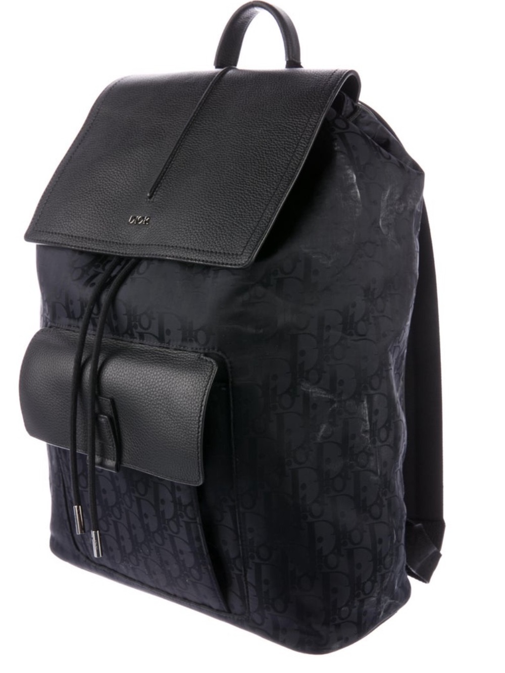 Dior motion oblique men’s black leather blend logo backpack